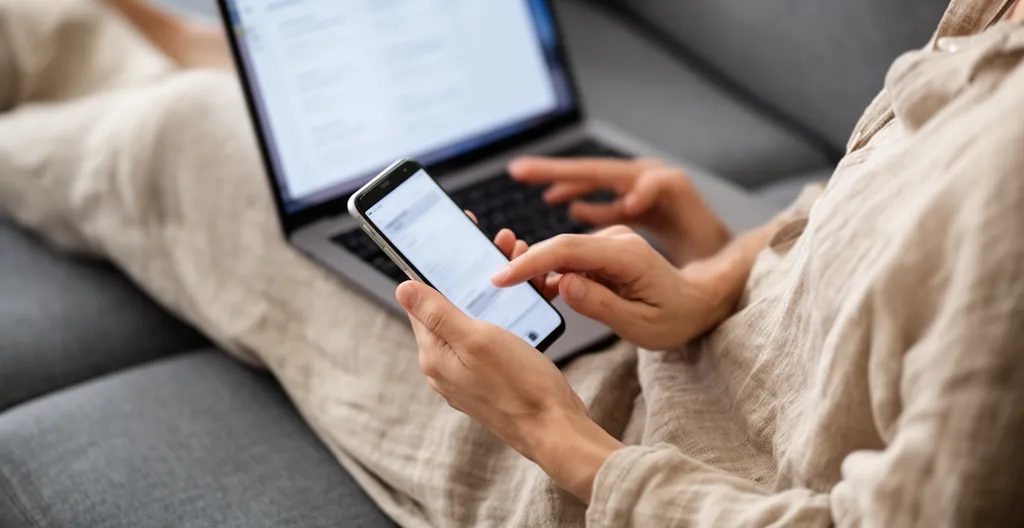 Personne consultant des annonces de location à Narbonne sur smartphone